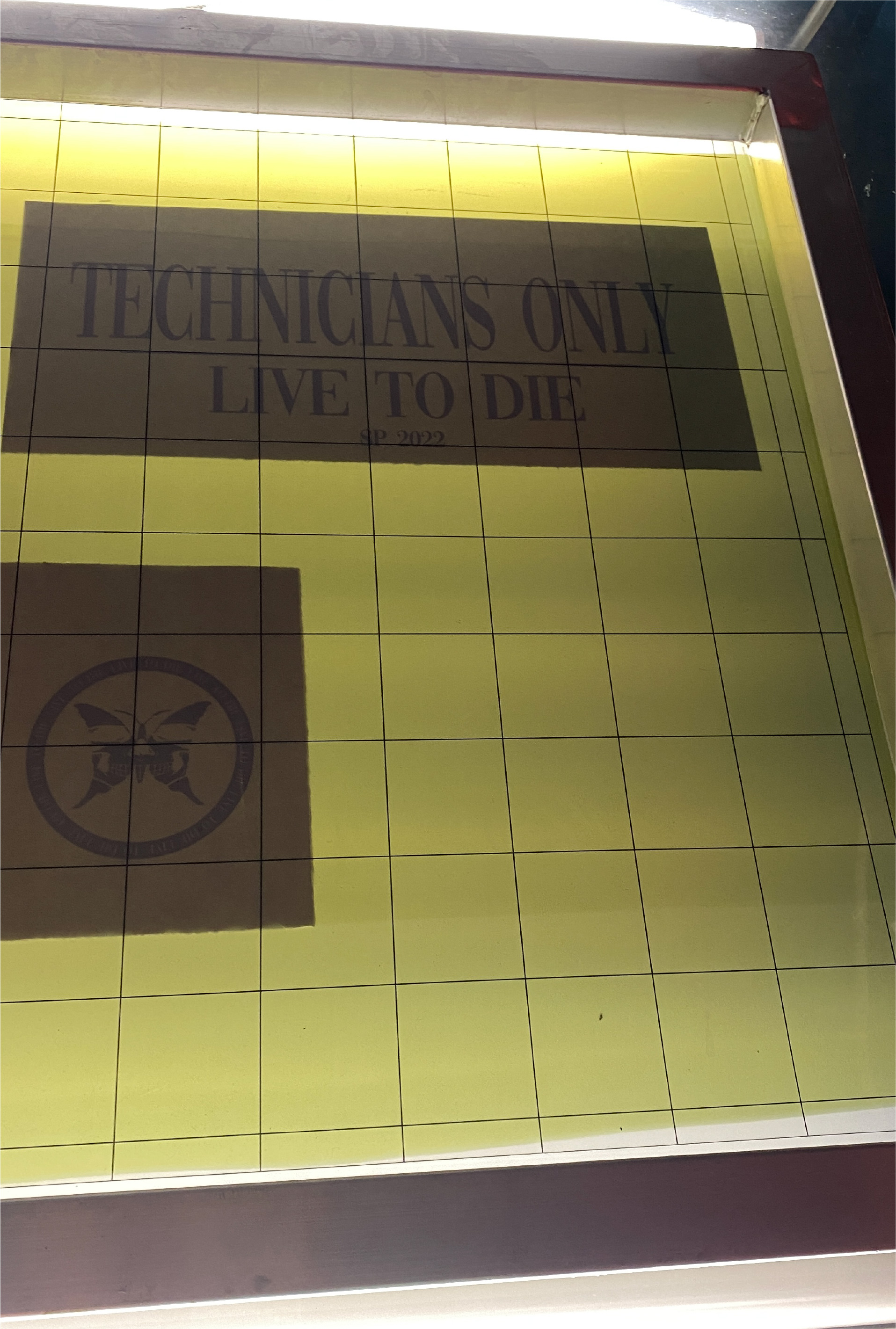 Live to Die Technicians Only puff-print shirt