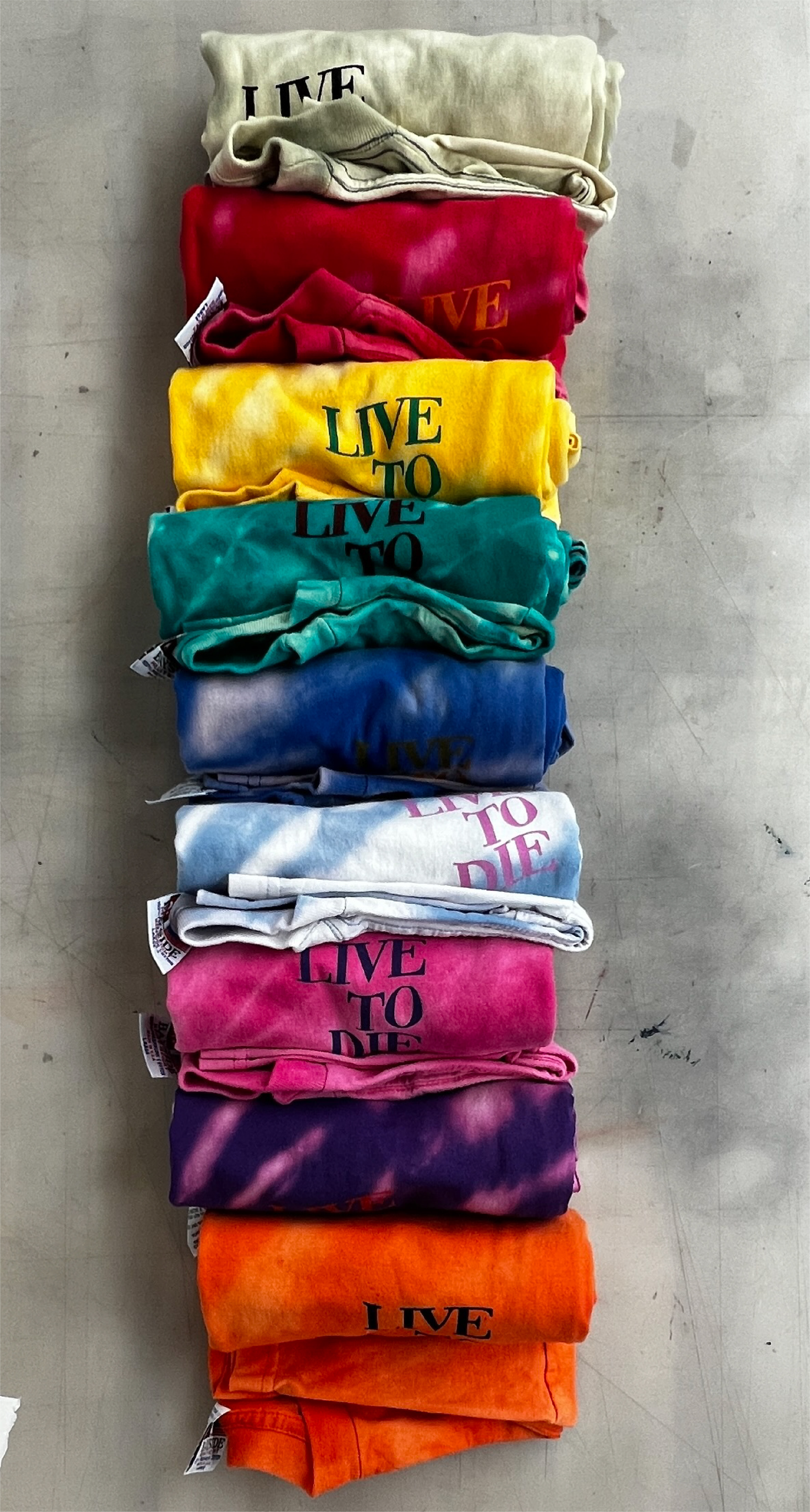Black tie-dyed Live to Die shirt